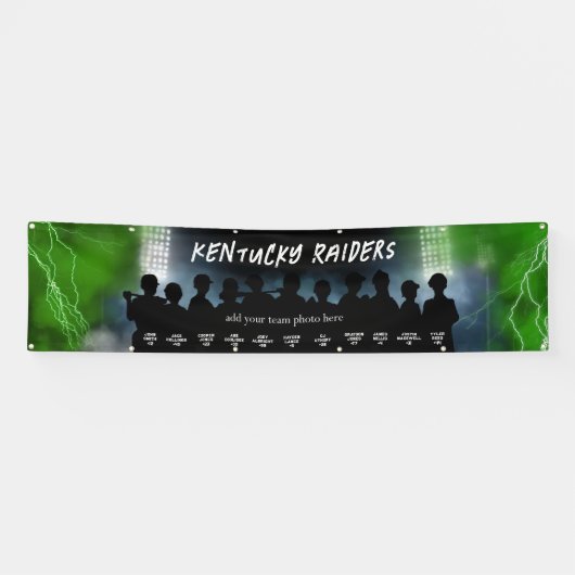 Green Baseball Softball Dugout Banner Sportteam (Horizontal)