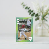 Green Baseball Trading Card - Benutzerdefinierte S Telefonnummerkarte (Stehend Vorderseite)