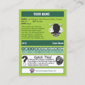 Green Baseball Trading Card - Benutzerdefinierte S Telefonnummerkarte (Rückseite)