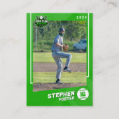 Green Baseball Trading Card Pro Baseball Player Telefonnummerkarte (Vorderseite)