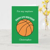 Green Basketball 11. Geburtstagskarte Karte (Gelbe Blume)
