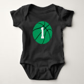 Green Basketball Custom Jersey Number Baby Baby Strampler (Vorderseite)