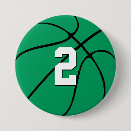 Green Basketball Custom Player Jersey Number Sport Button