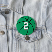 Green Basketball Custom Player Jersey Number Sport Button (Beispiel)