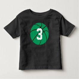 Green Basketball Kid Custom Jersey Nummer Kleinkin Kleinkind T-shirt