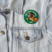 Green Basketball Player Photo High School Spirit Button (Beispiel)