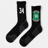 Green Basketball Team Name & Nummer Sport Socken (Links)