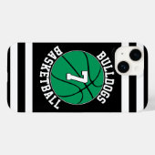 Green Basketball Team Name Player Number Custom Case-Mate iPhone Hülle (Rückseite (Horizontal))
