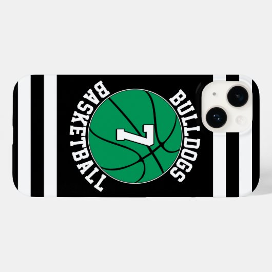 Green Basketball Team Name Player Number Custom Case-Mate iPhone Hülle (Rückseite (Horizontal))