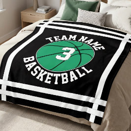 Green Basketball Team Name & Spielnummer Sport Fleecedecke