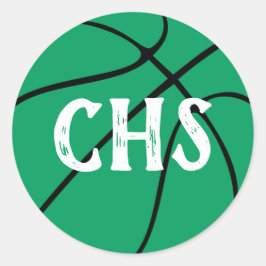 Green Basketball Team Party, Pep Kundgebung oder E Runder Aufkleber