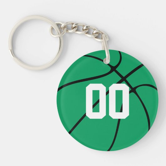 Green Basketball Team Spieler Jersey Nummer Keyrin Schlüsselanhänger (Vorderseite)