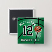 Green Basketball 🏀 und Hoop | DIY Text Button (Vorne & Hinten)