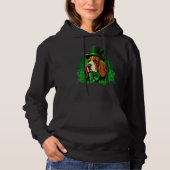 Green Basset Hound shamrock on St Patricks Day Bas Hoodie (Vorderseite)