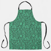 Green batik boho style floral paisley pattern schürze (Vorderseite)