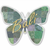 Green Batik Patchwork Butterfly Sticker (Vorderseite)