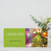 Green Bauble Weihnachtseinladung Einladung (Stehend Vorderseite)