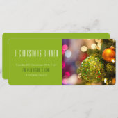 Green Bauble Weihnachtseinladung Einladung (Vorne/Hinten)