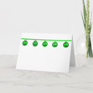Green Baubles auf der Weihnachtskarte von Ribbon Feiertagskarte