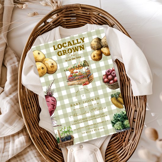 Green Bauern Market Baby Dusche Einladung
