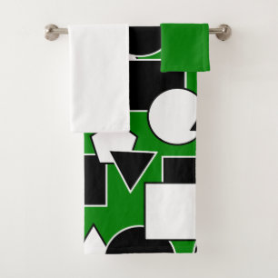 Green Bauhaus Collage Bath Handtuch Set