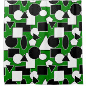 Green Bauhaus Collage Duschvorhang (Vorderseite)
