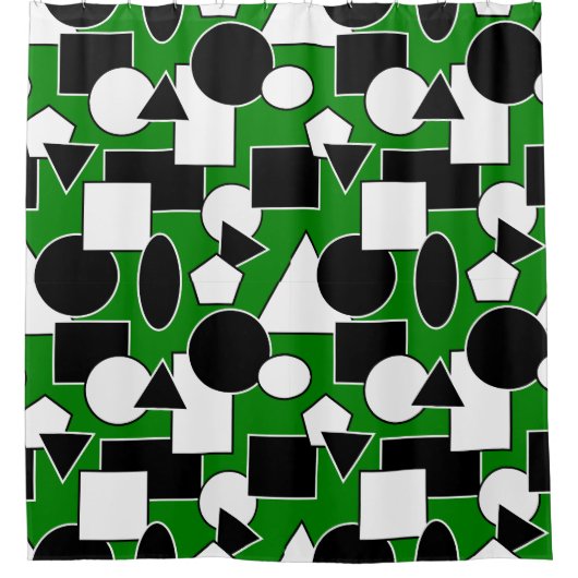 Green Bauhaus Collage Duschvorhang (Vorderseite)