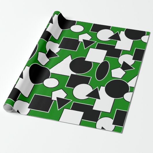 Green Bauhaus Collage Geschenkpapier (Ungerollt)