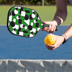 Green Bauhaus Collage Pickleball Schläger