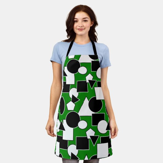 Green Bauhaus Collage Schürze (Getragen)