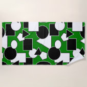 Green Bauhaus Collage Strandtuch (Vorderseite)