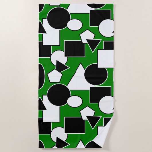 Green Bauhaus Collage Strandtuch (Vorderseite)