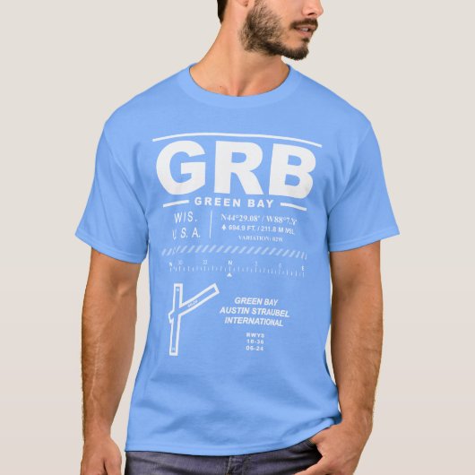 Green Bay Austin Straubel Intl Airport GRB T - Shi T-Shirt (Vorderseite)