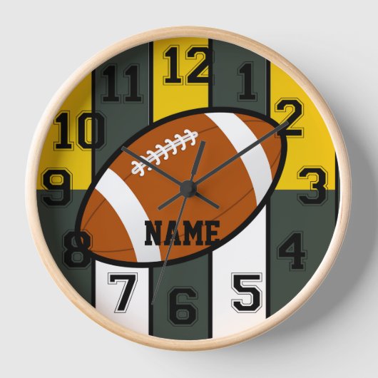 Green Bay Colors Football Wall Clock Uhr (Vorderseite)