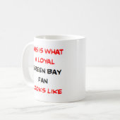 Green Bay Fan, treu Kaffeetasse (Vorderseite Links)