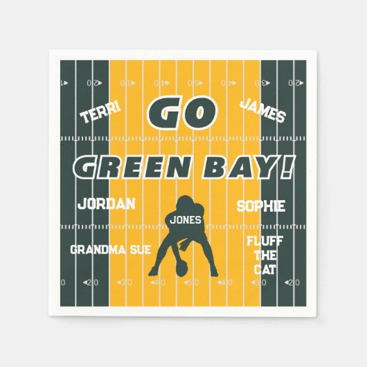 Green Bay Football Fan Paper Napkin Serviette (Vorderseite)