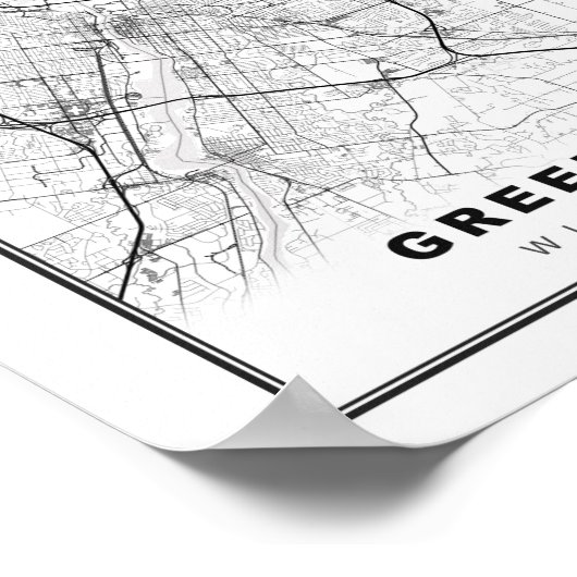 Green Bay Map Poster (Ecke)