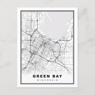 Green Bay Map Postkarte