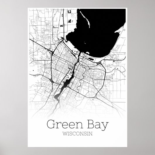 Green Bay Map - Wisconsin - City Map Poster (Vorne)