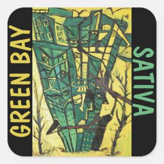 GREEN BAY SATIVA QUADRATISCHER AUFKLEBER