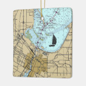 Green Bay WI-Seekarte Keramikornament (Links)