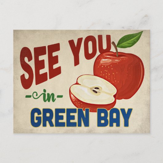 Green Bay Wisconsin Apple - Vintage Travel Postkarte (Vorderseite)
