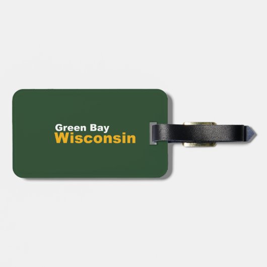 Green Bay, Wisconsin-Gepäckanhänger mit Lederband Gepäckanhänger (Rückseite horizontal)