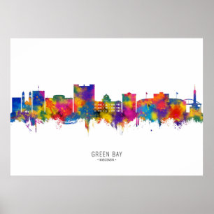 Green Bay Wisconsin Skyline Poster