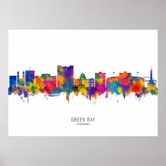 Green Bay Wisconsin Skyline Poster (Vorne)