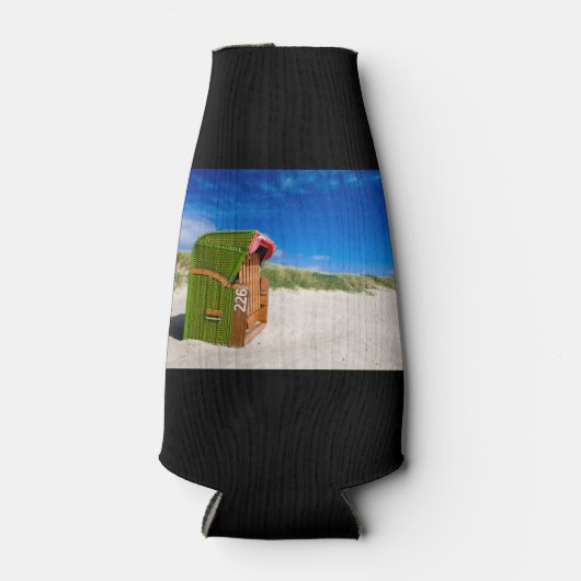 Green Beach chair at the North Sea Flaschenkühler (Vorderseite)