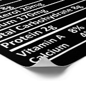 Green Bean Cerole Nutrition Food Facts Funny Thank Poster (Ecke)