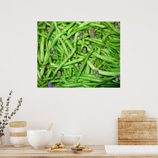 Green Bean Heads Print Poster (Küche)