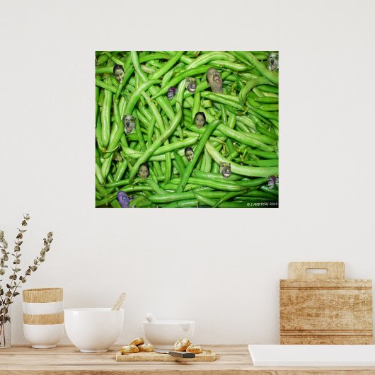 Green Bean Heads Print Poster (Küche)