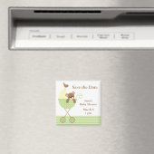 Green Bear Baby Dusche Save the Date Magnet (In Situ (Geschirrspüler))